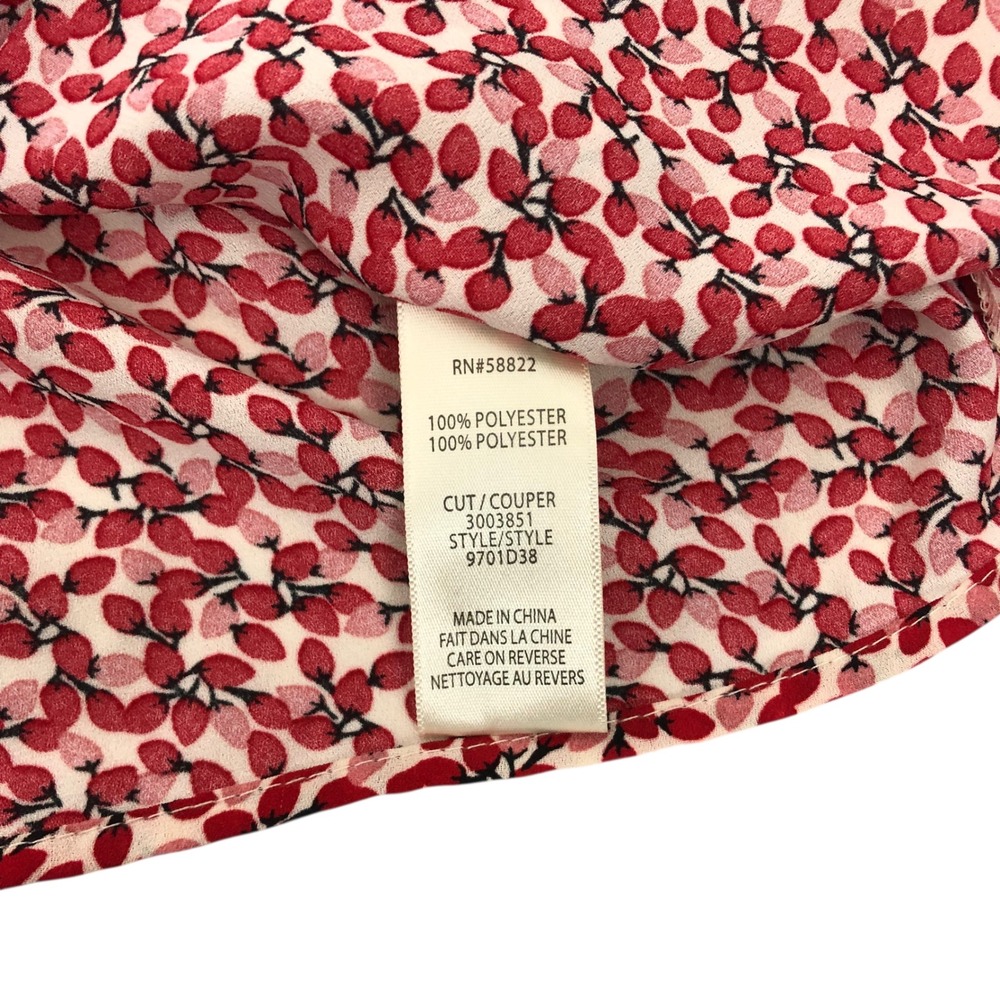 Max Studio Floral Print Ruffle Bow Tie Front Top Shirt Size S Career Office - Picture 8 of 8
